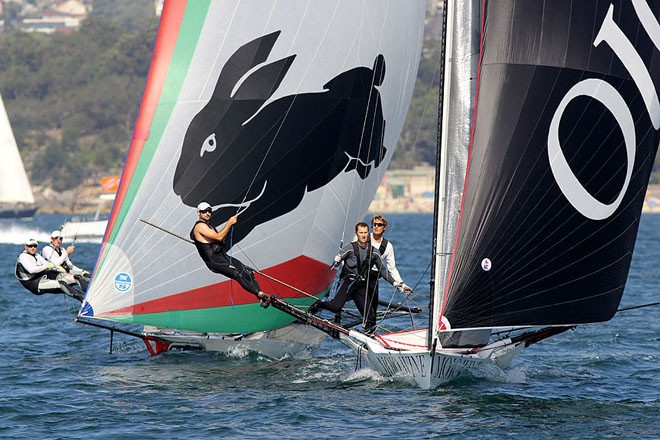 2012 18ft Skiffs: AEG 3-Buoys Challenge, Race 6 © Frank Quealey /Australian 18 Footers League http://www.18footers.com.au